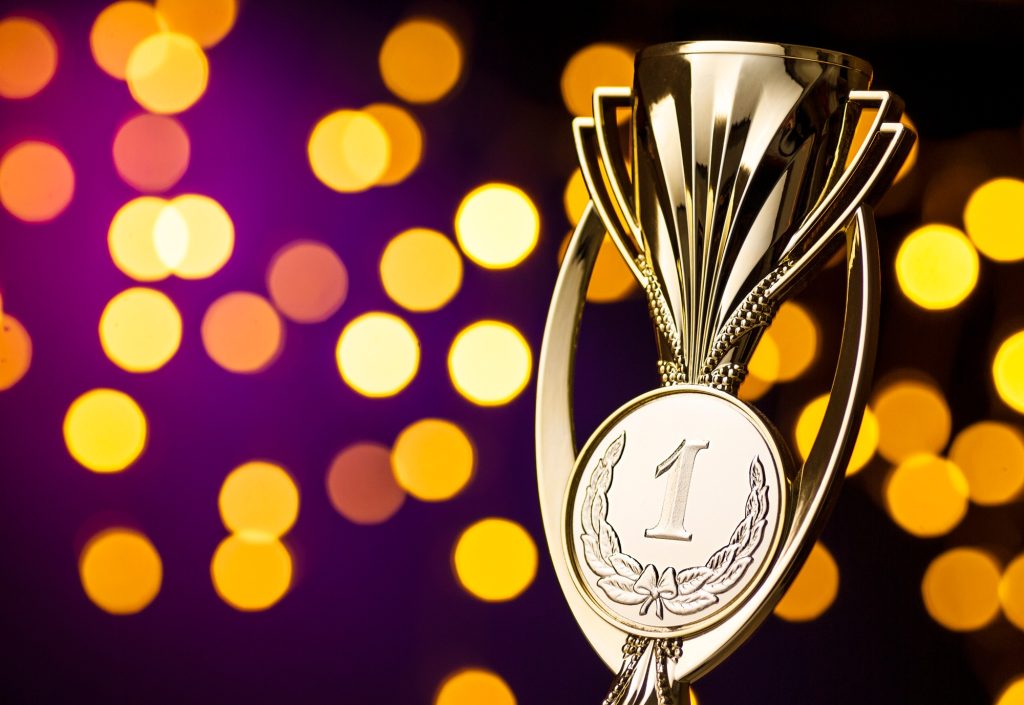 Championship winners award with a gold trophy