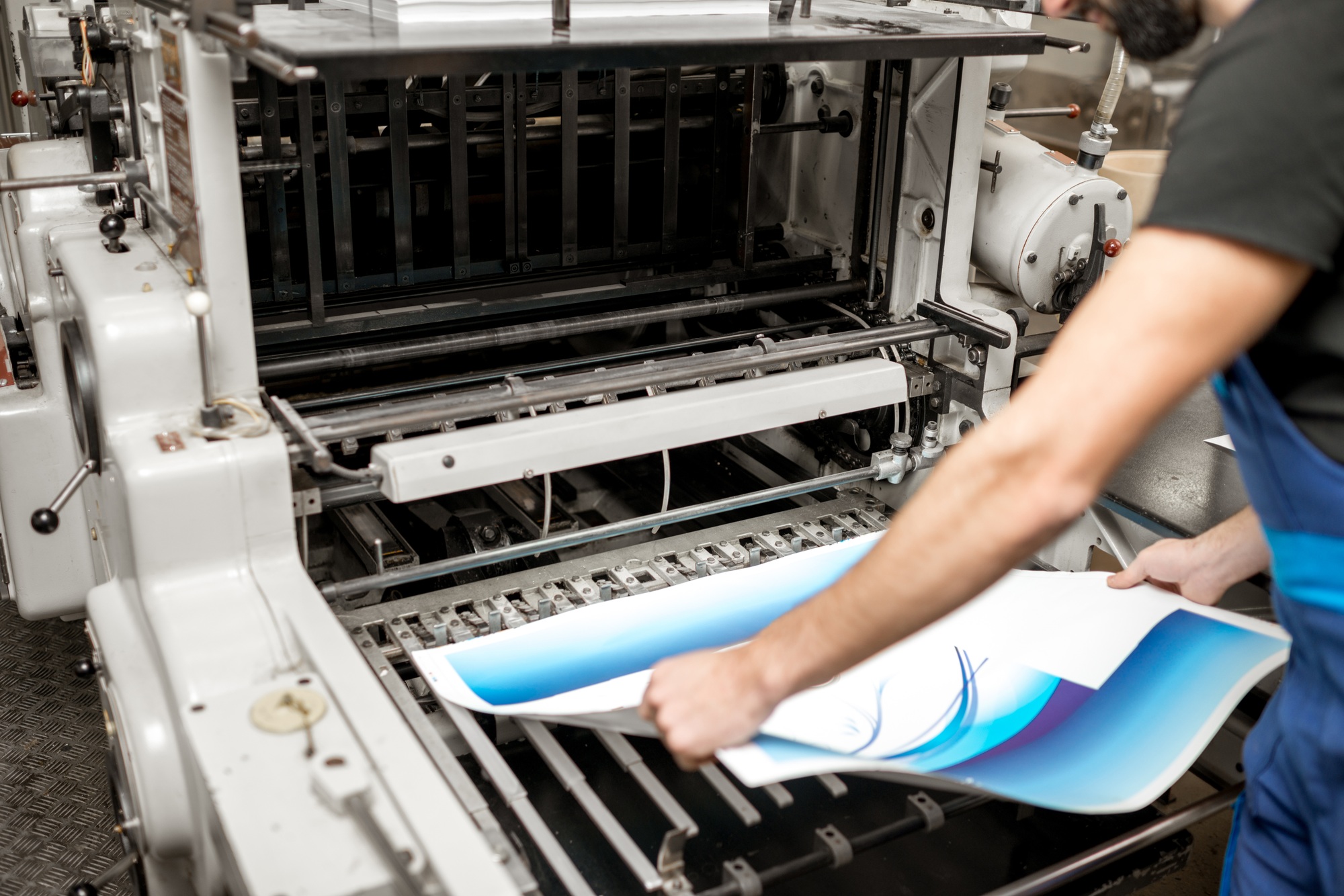 Checking printing quality at the printing plant