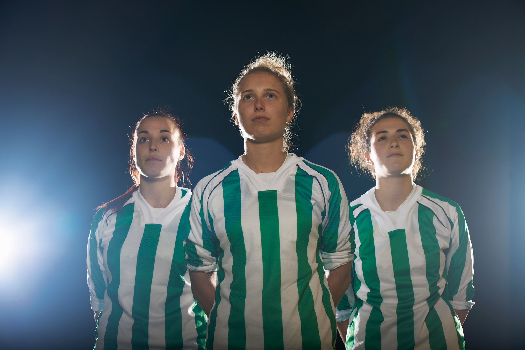 Portrait of female soccer players